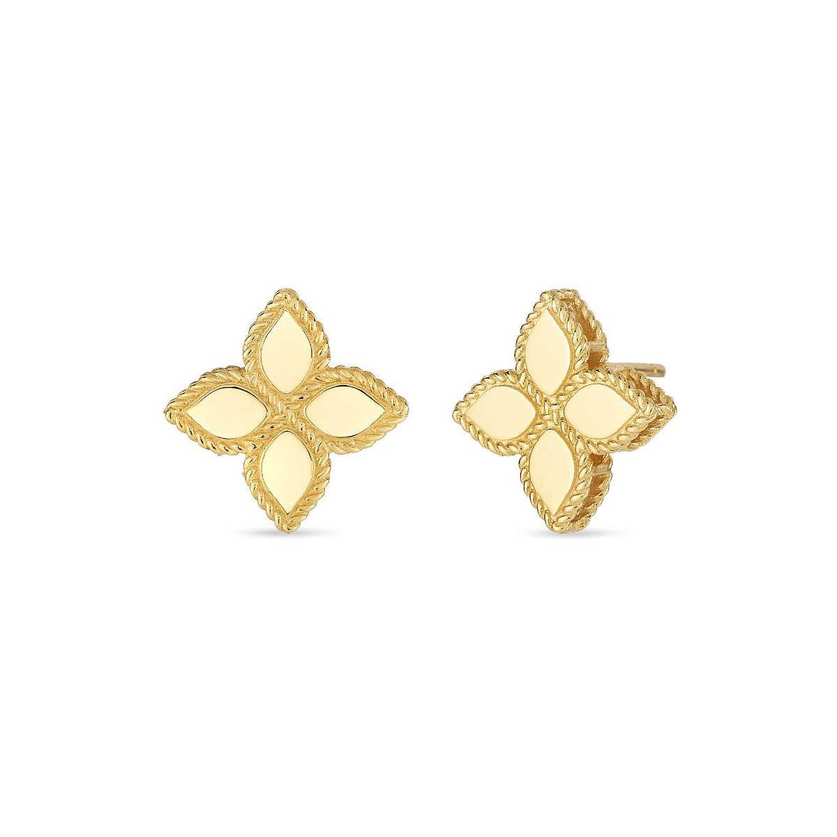 Roberto Coin 18 Karat Yellow Gold Princess Flower Medium Stud Earrings