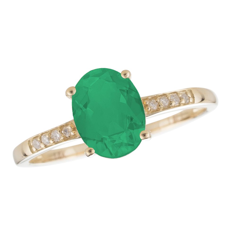 Emerald and Diamond May Birthstone Ring