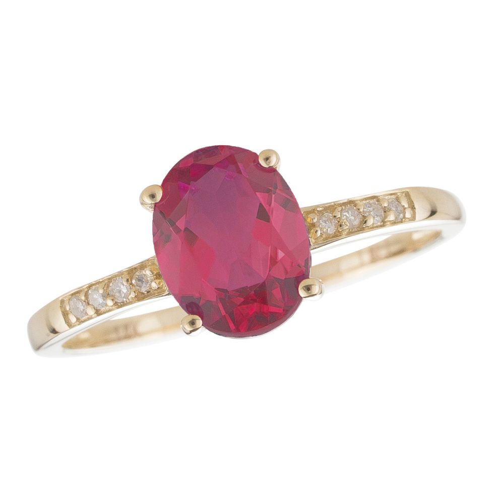 Ruby and Diamond July Birthstone Ring