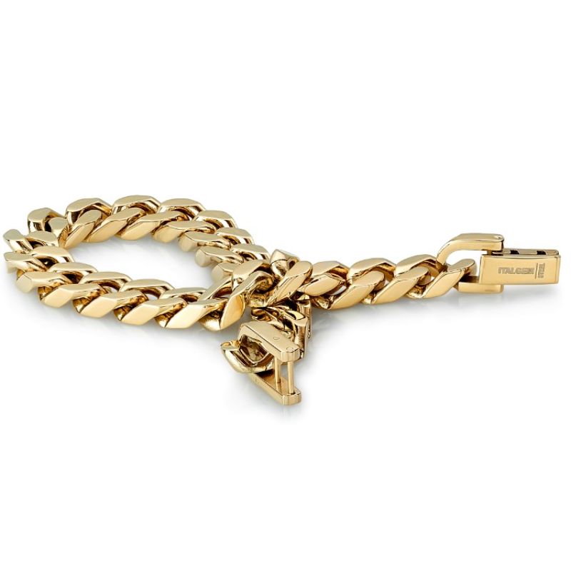 Italgem Gold Plated Stainless Steel 9.4mm Curb Link 8.5