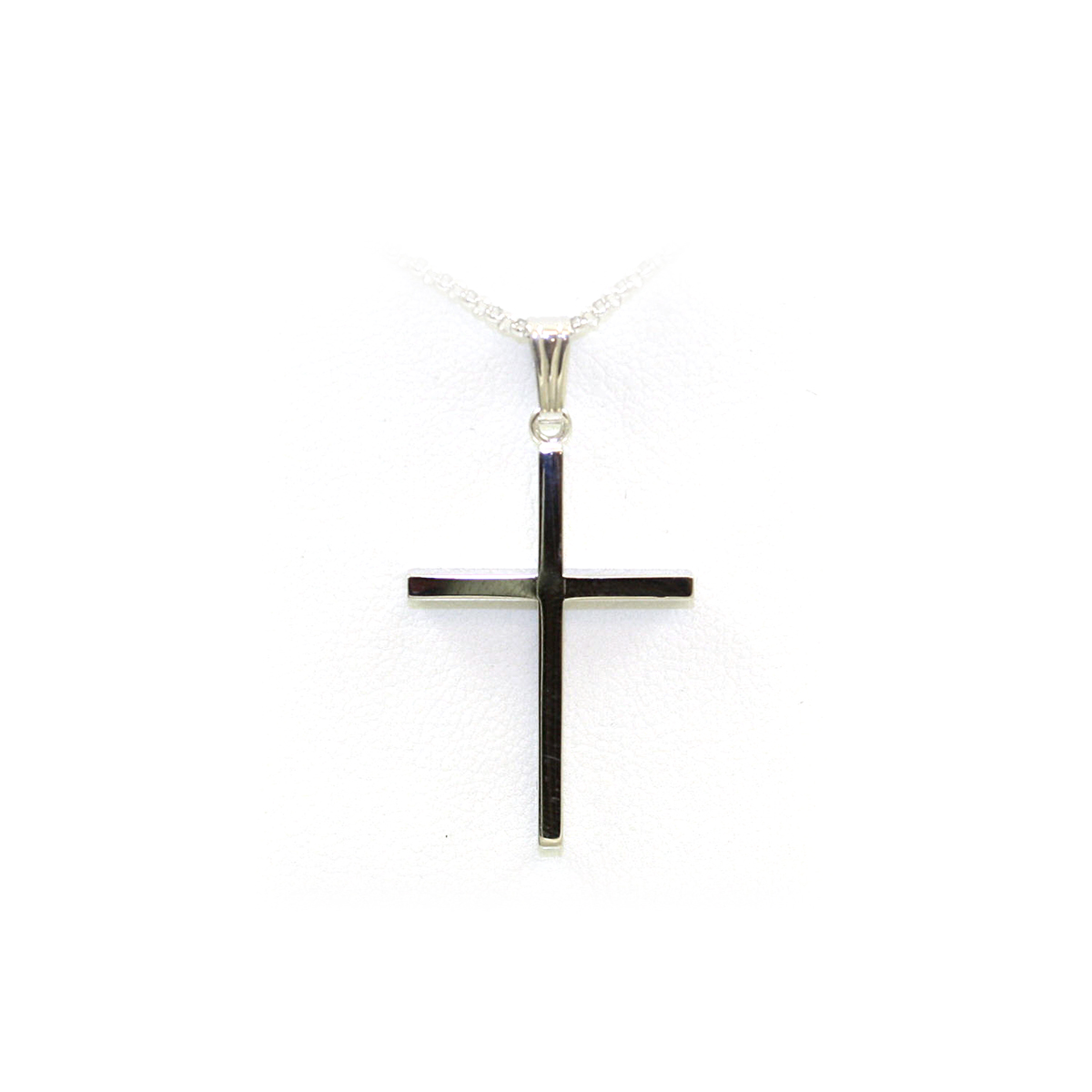 Sterling Silver Boxed Polished Cross Necklace