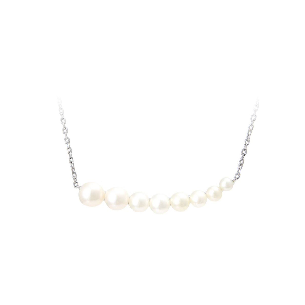 Sterling Silver Graduated Pearl Necklace