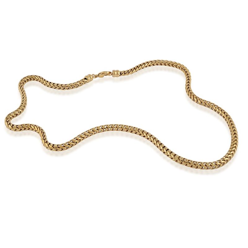 Italgem Gold Plated Stainless Steel 5mm Round Franco Polished Link 24" Chain.