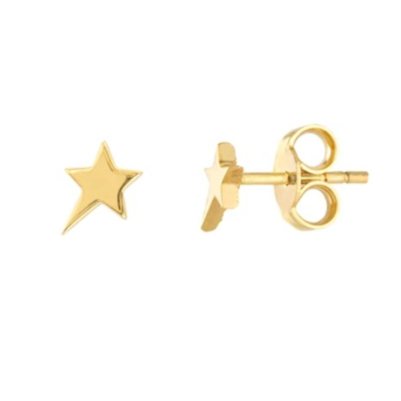 14 Karat Yellow Gold Shooting Star Stud Earrings