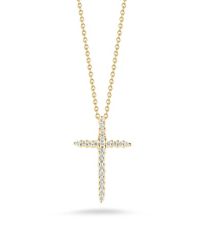Roberto Coin Small Diamond Cross Pendant Necklace