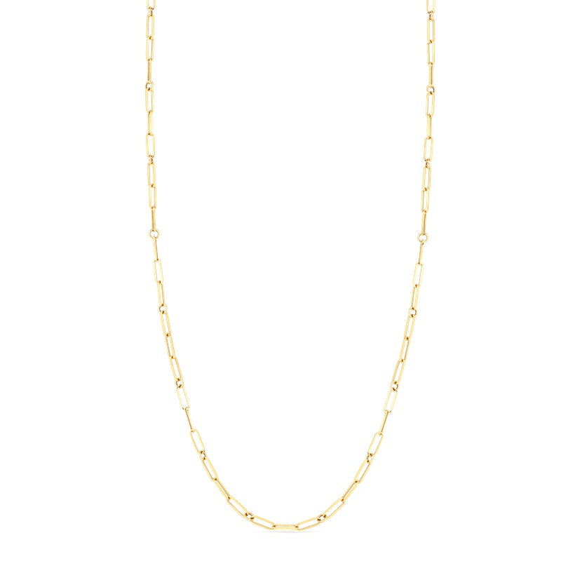 Roberto Coin 18  Karat Yellow Gold Paperclip Necklace From The Designer Gold Collection