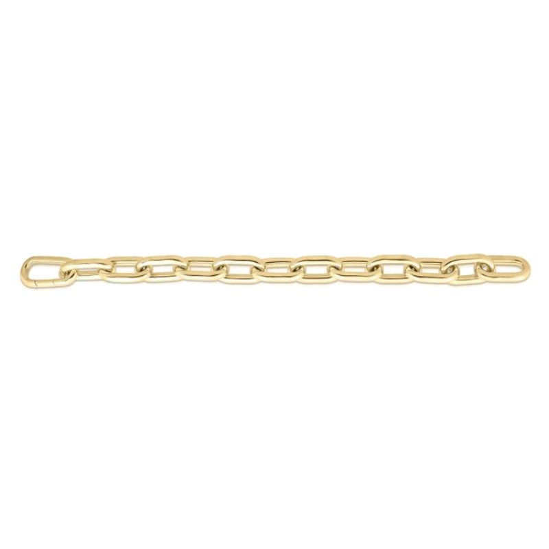 Robert Coin 18 karat yellow gold Chunky Paperclip bracelet 8" long.