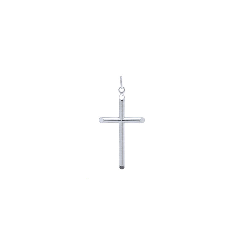 Sterling Silver Angled End Cross Pendant Necklace